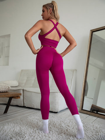 Mint Ensemble de sport sans couture croisé