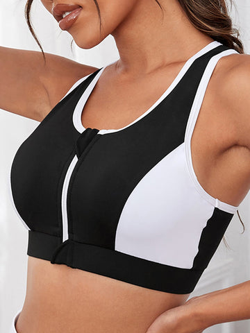 Anemone Binding Zipper Sports Bra