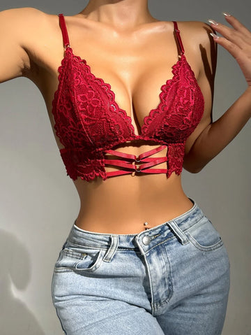 Soutien-gorge Dentelle Floraison Rouge