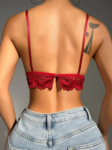 Soutien-gorge Dentelle Floraison Rouge