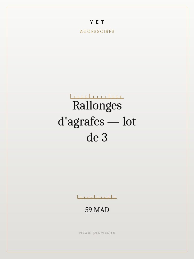 Rallonges d'agrafes — lot de 3